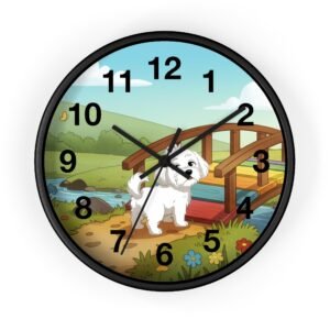 shih-tzu-scenic-wall-clock-cute-dog-by-bridge-decorative-clock
