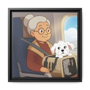 framed-canvas-art-grandmother-traveling-with-puppy-matte-multi%e2%80%91color